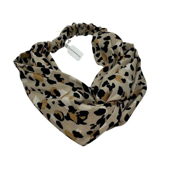 Anthropologie Headband Headscarf Turban Twist Stretchy Boho Glam Animal Print - Picture 3 of 6